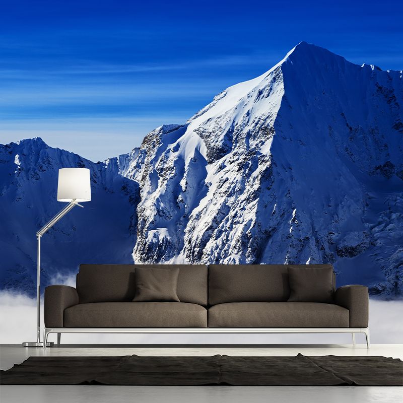 Mountain Peak Above Cloud Murals Modern Waterproofing Bedroom Wall Covering, Optional Size