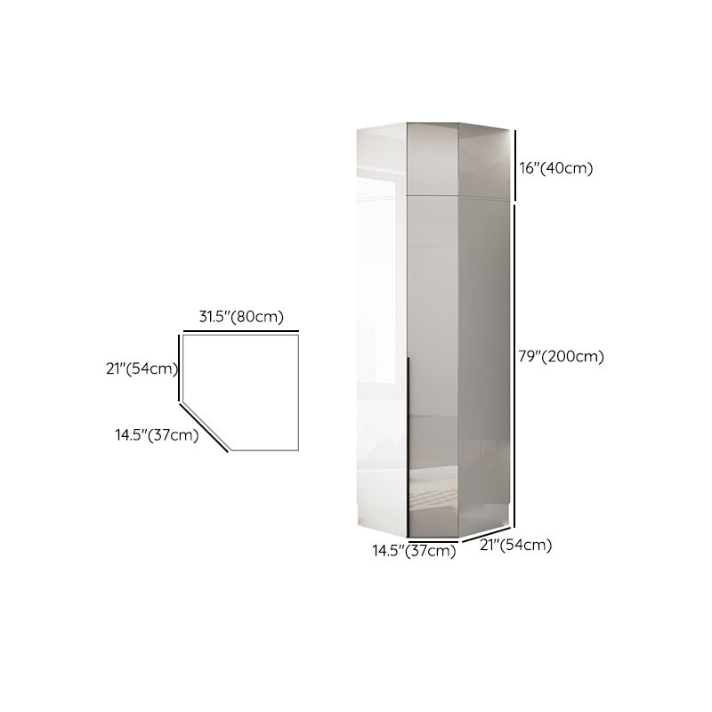 Hinged Wardrobe Armoire with Shelves White Wardrobe Closet for Home