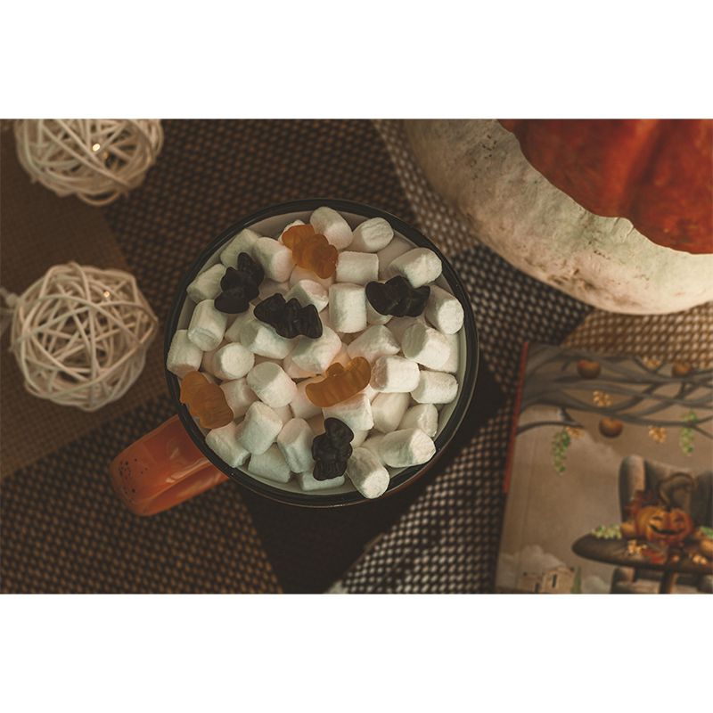 Customized Wall Mural Dessert with Marshmallow Pattern Mildew Resistant Wallpaper Commerce Shop