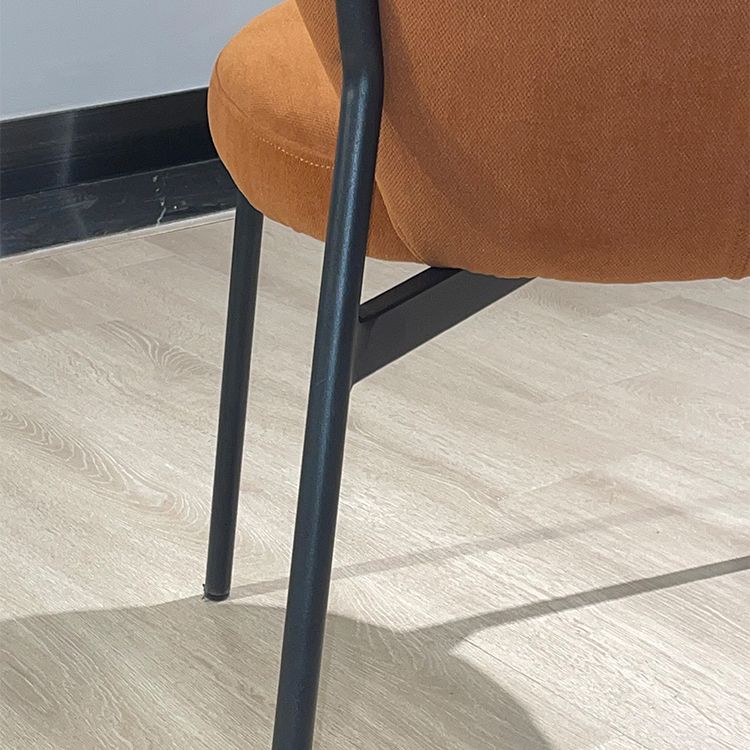 Scandinavian Style Dining Fabric Side Chair Solid Back Armless Chair for Home Use