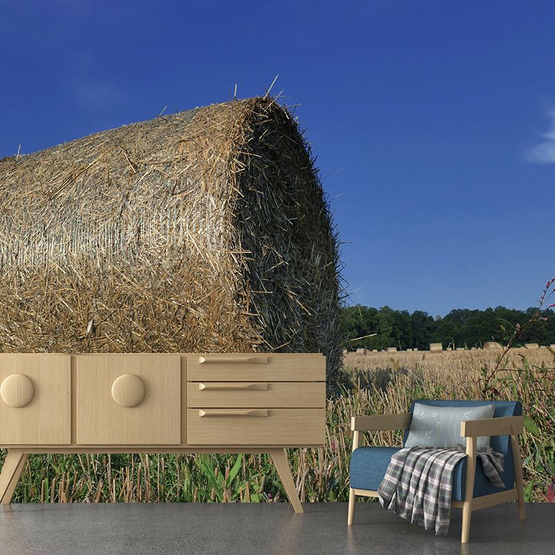 Moisture Resistant Straw Bales Mural Wall Covering for Living Room Wall Decor