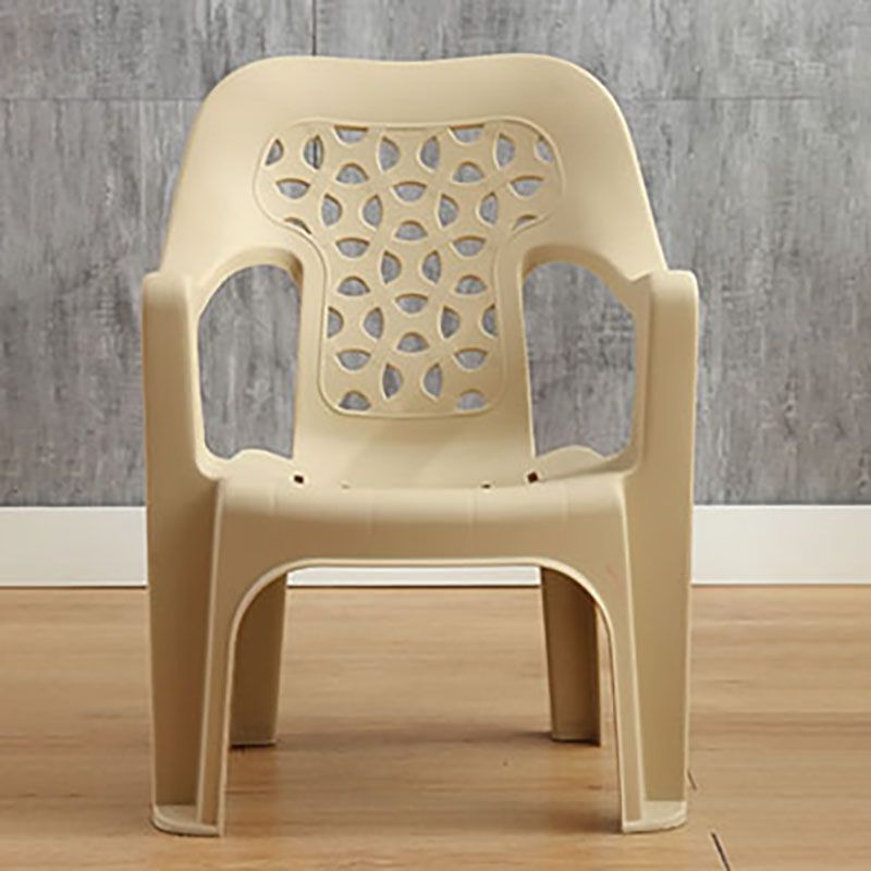 Minimalist Style Stacking Dining Arm Chairs Plastic Open Back Dining Side Chair for Home Use