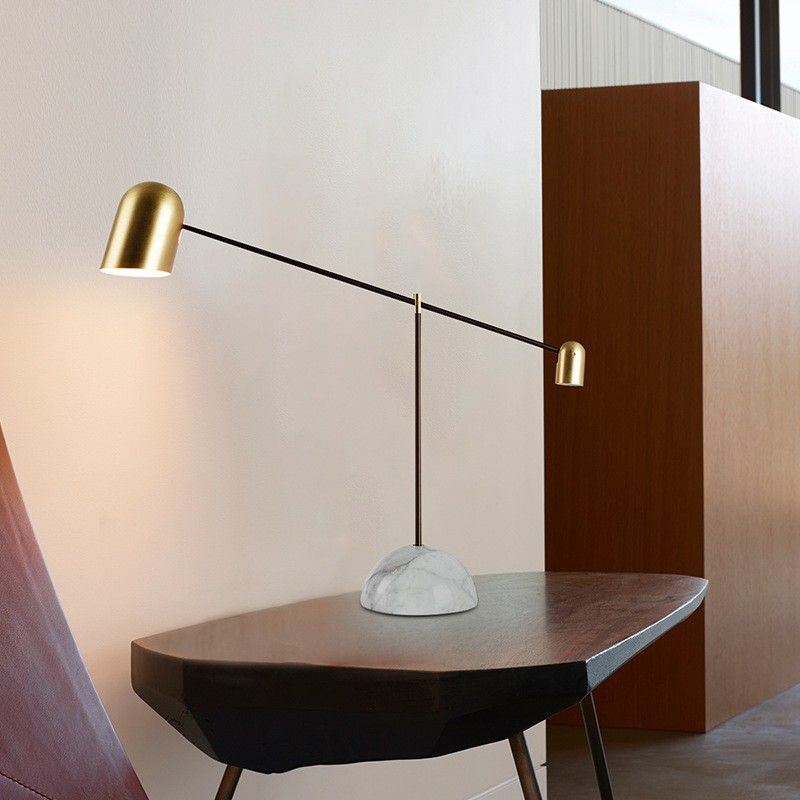 1 Light Bell Night Table Lamps Mid Century Modern Metal Table Light in Gold