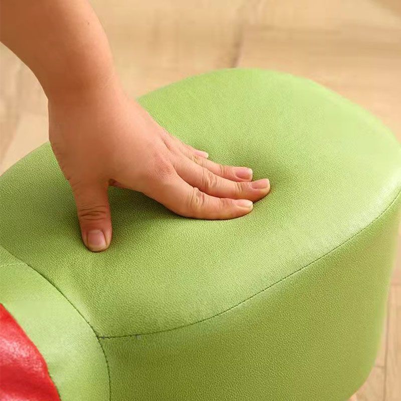 Contemporary Pouf Ottoman Cotton Upholstered Animal Shape Ottoman with Chair Legs