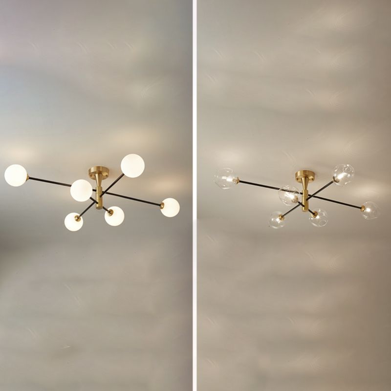 Stile moderno a forma sferica Luci di lampadina a ciondolo in vetro