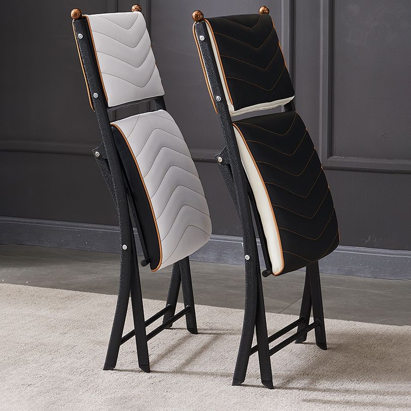 Silla lateral de metal moderna para interiores y exteriores, silla lateral de comedor plegable con respaldo abierto