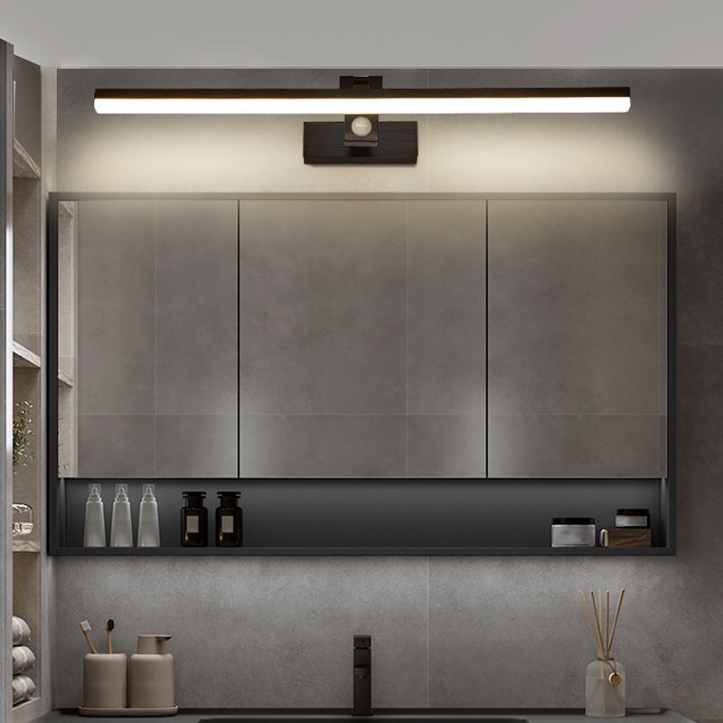 Contemporary Black Single Bathroom Vanity Light LED Bath Bar