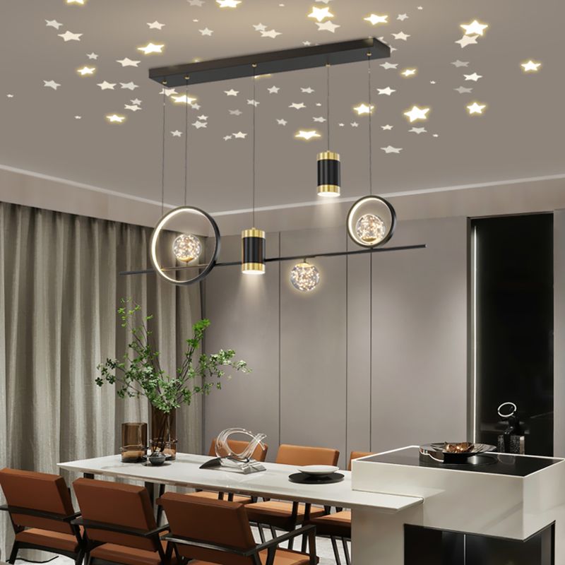 Spherical Shape Island Lights Contemporary Style Metal Island Lighting