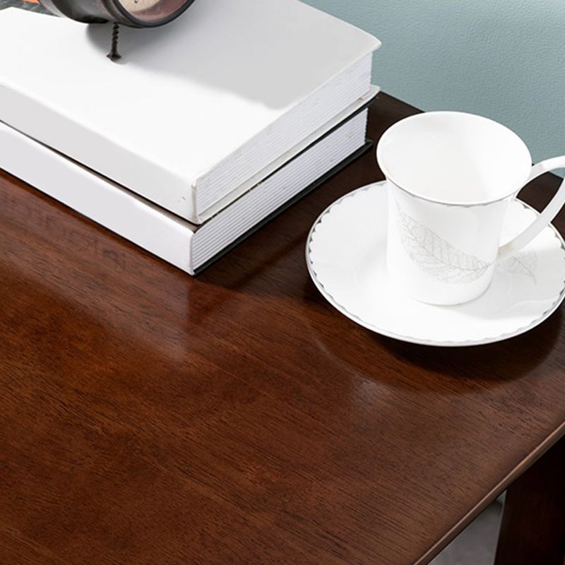 Walnut Square Accent Side Table 21.65"/23.62" H Wood 4 Legs Side End Table