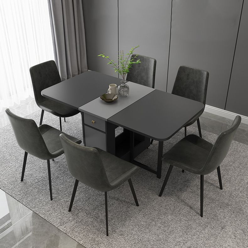 Tavolo da pranzo moderno del rettangolo moderno di metà secolo con base in legno massiccio, 59 "l x 29.1" h