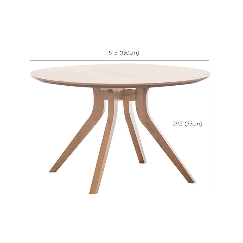 Natural Round Table Wooden Dining Room Kitchen Home Furniture with 4 Legs
