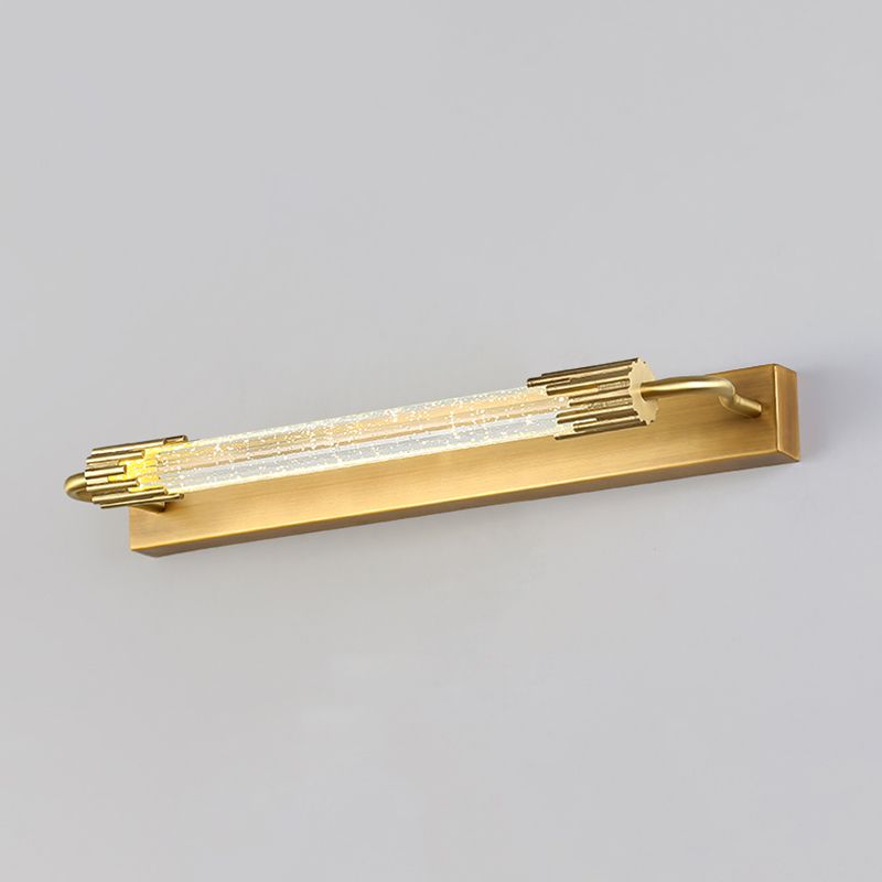 Geometric Shade 1-Light Mirror Wall Sconce Modern Style Crystal Wall Mount Light Fixture in Brass
