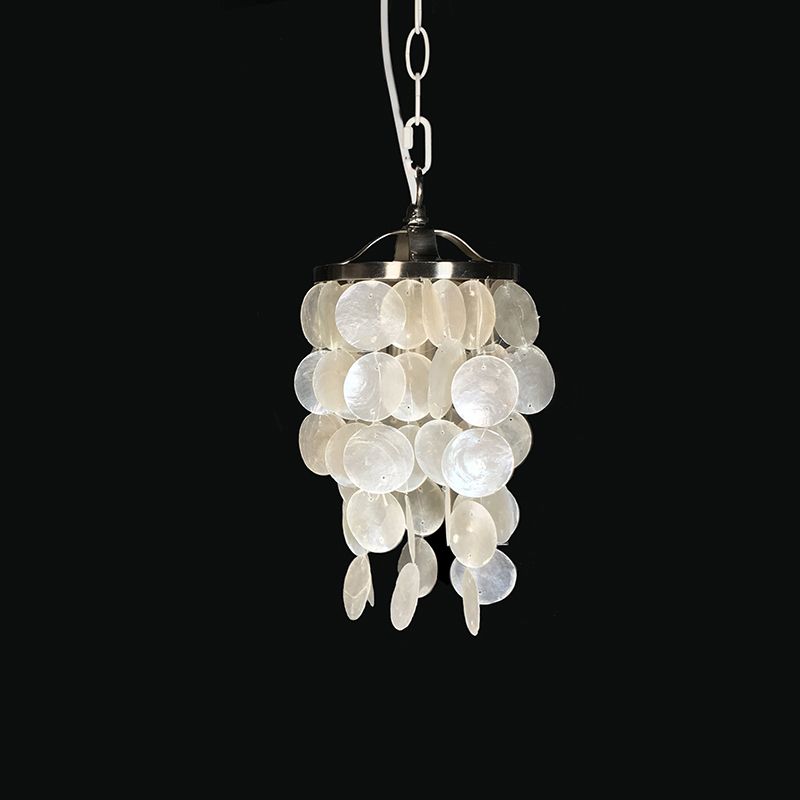 Luz de colgante de campanilla de viento Capilla nórdica 1 Luz de techo colgante blanco ligero para sala de estar