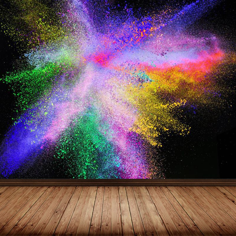 Waterproof Rainbow Explosion Wall Mural Modern Non-Woven Wall Covering, Personalized Size