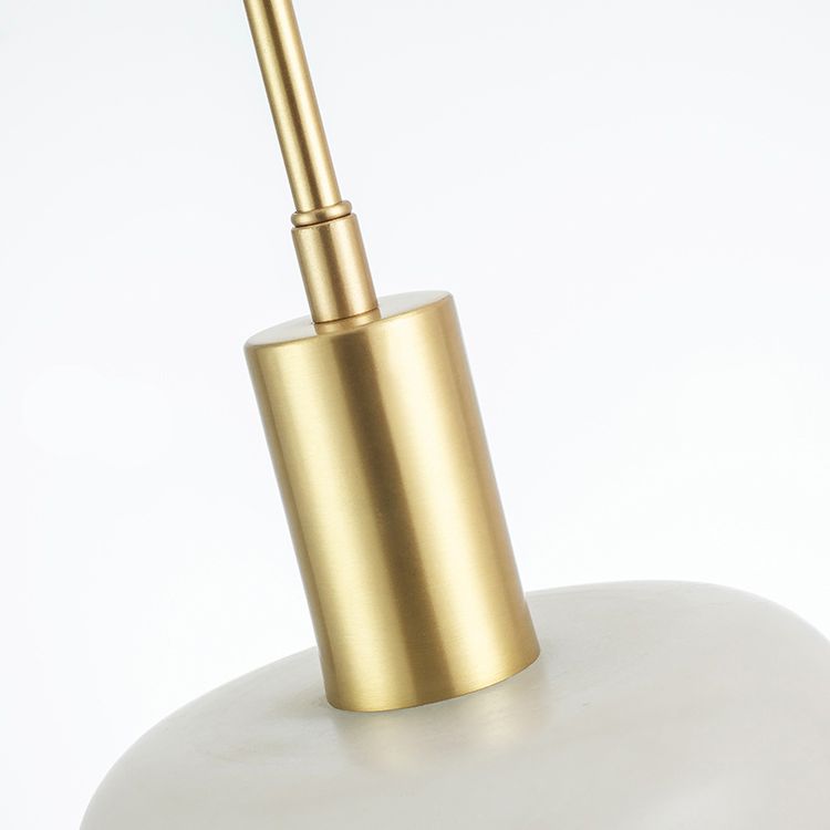 Stone Cylinder Pendant Light Fixture Modern Style Suspension Pendant Light in Brass
