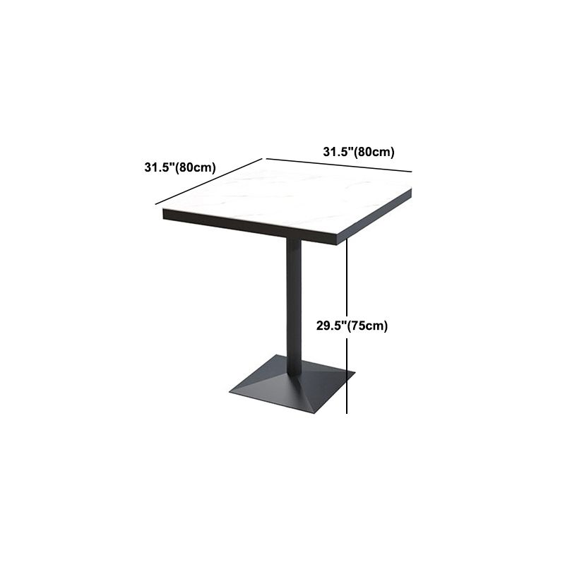 Sintered Stone Dining Table Industrial Square Dining Table with Metal Base