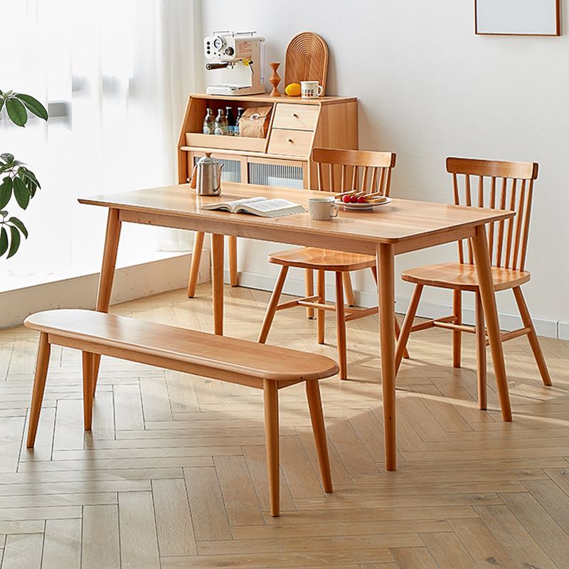 Moderne massive Holzküche Esstisch Standard Rechteck Form Esstisch mit 4 Beinen Basis