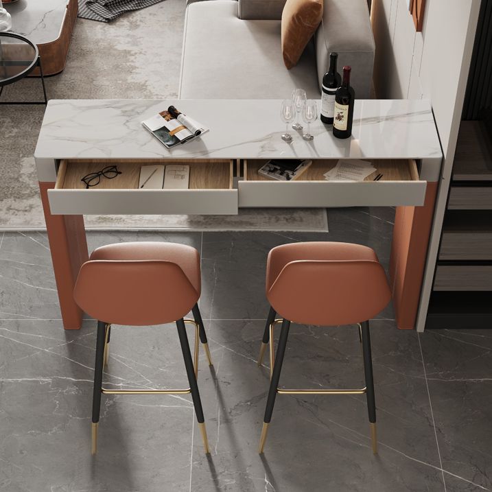 Rectangular White Modern Bar Table Stone Table for Restaurant