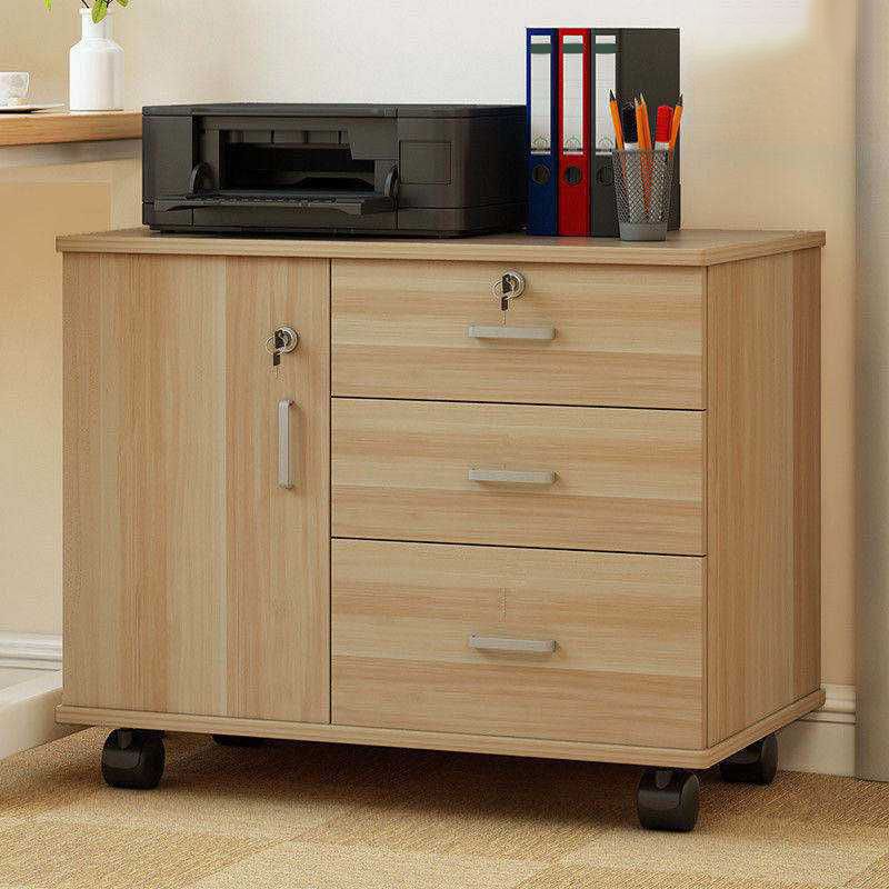 Modern Wooden Accent Cabinet with 1 Door Side Cabinet with Drawers