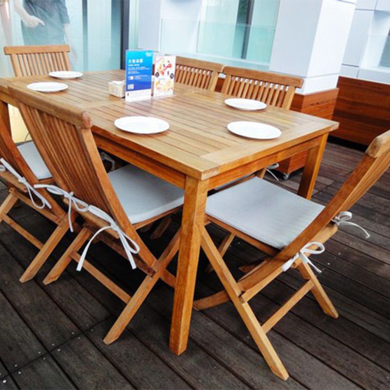 Bohemian Style Solid Wood Dining Table Set 1/5/7 Pieces Dining Table Set for Outdoor