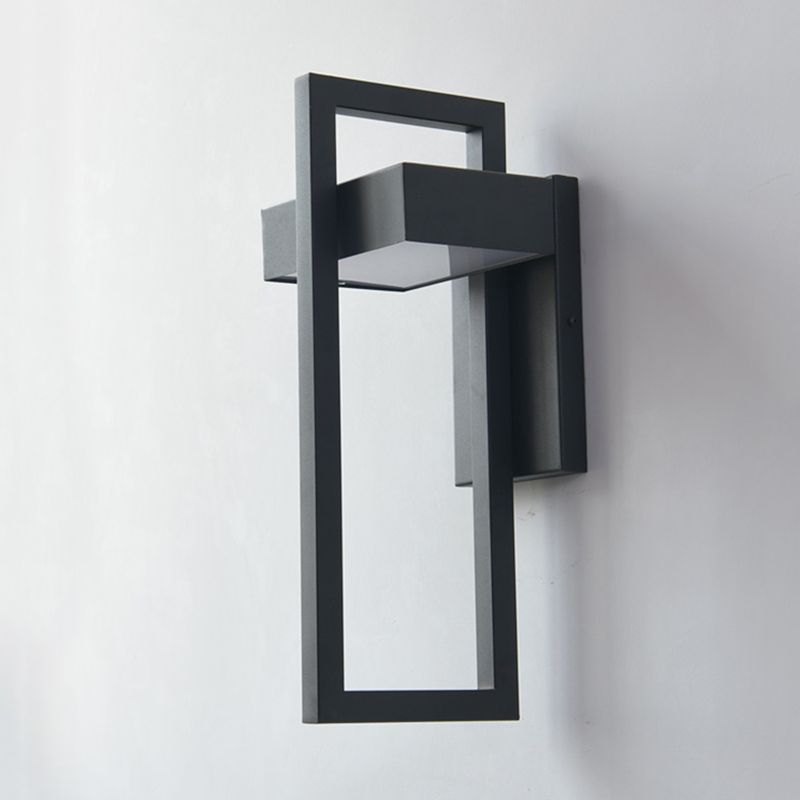 Minimalism Black Wall Light Sconces Metal Outdoor 1-Light Wall Mount Lamp