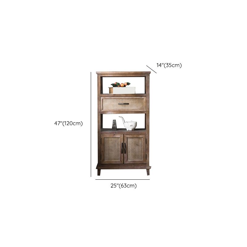 Industrial Solid Wood Side Cabinet Distressed Wood Accent Cabinet