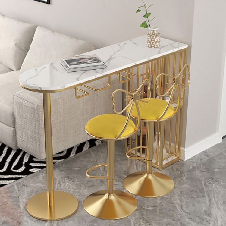 Glam Liftable Backrest Counter Stool Iron Kitchen Bar Stool with Velvet Cushion and Pedal