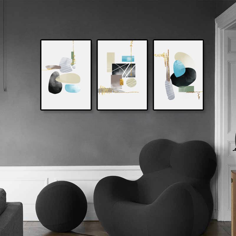 Abstract Wall Art Set Huis Interieur Geometrie Tekening Canvas in lichte kleur voor Decor