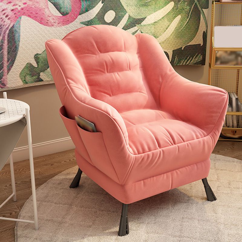 Sewn Pillow Back Arm Chair Sloped Arms Accent Chair,  27.56" W √ó 27.56" L √ó 33.46" H