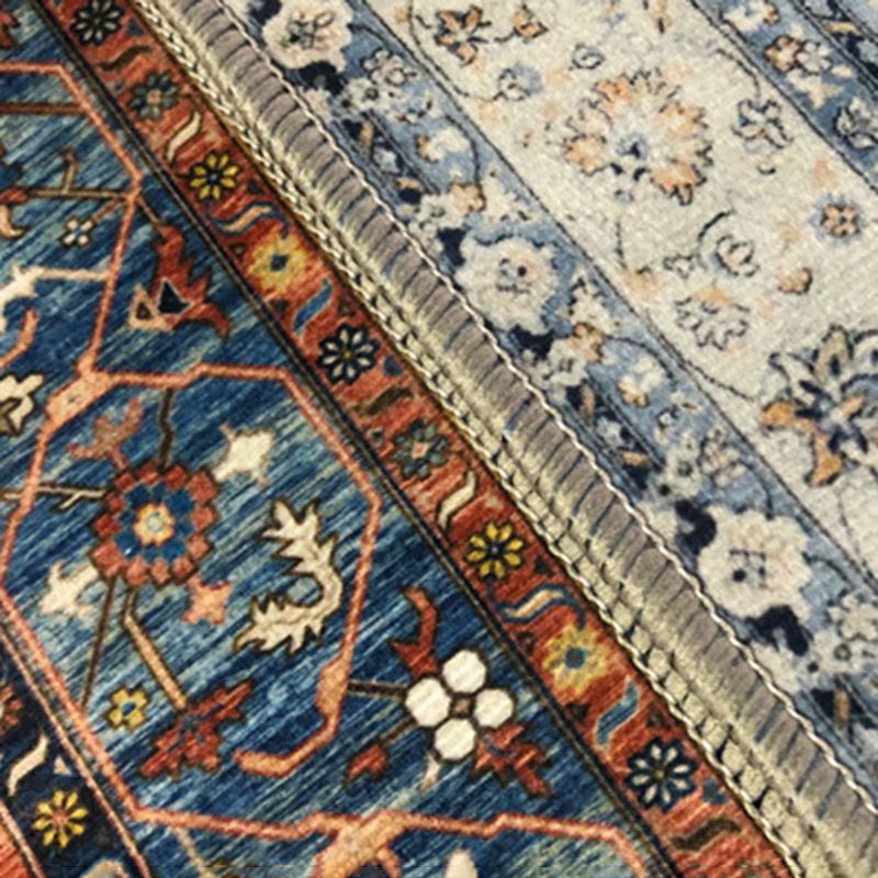 Veelkleurig ronde vloerkleed Marokkaanse bloemafdrukt tapijt vriendelijk wasbaar tapijt voor woningdecoratie