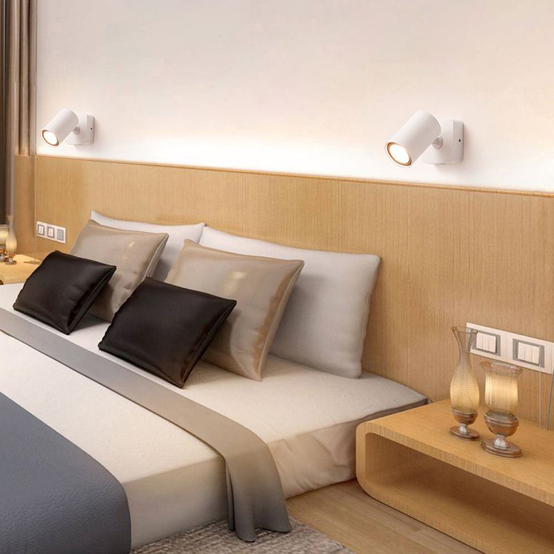 Modern Simple Led Wall Light Cylindrical Aluminium Rotatable Wall Lamp for Living Room