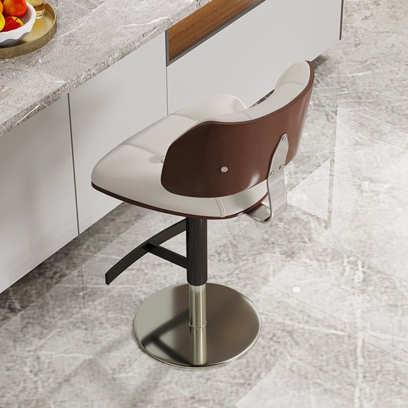 Glam Style Metal Bar Stool Footrest Counter Stool for Living Room