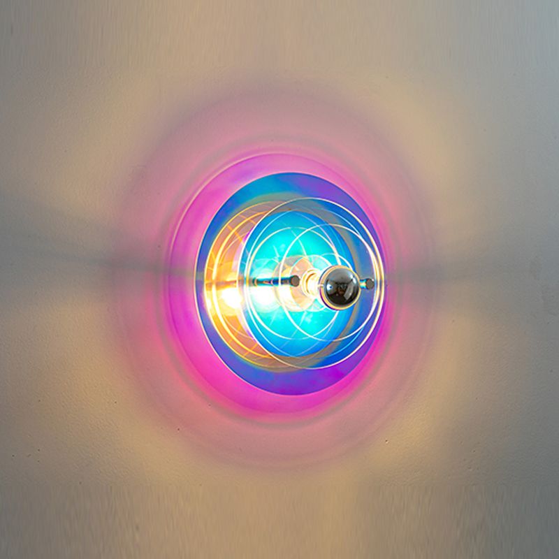 Creative Postmodern Round Sconce Lamp Acrylic 1-Light Staircase Wall Light Fixture