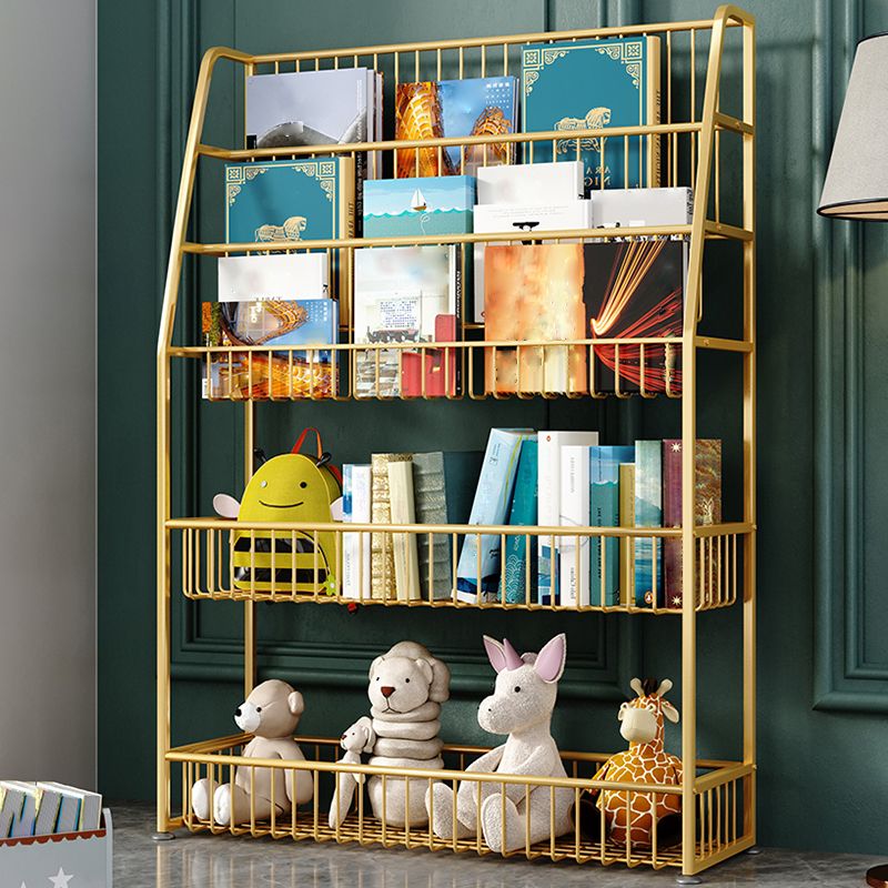 Office Closed Bookshelf Modern Metal Bookcase with Rectangle Shelves