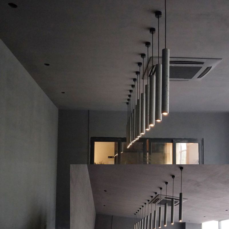 Modern Cylinder Pendant Ceiling Lights Cement 1 Light Pendant Lamp