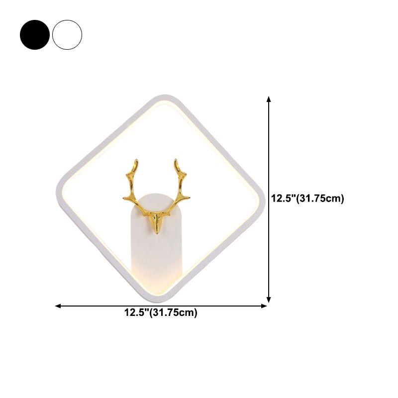 1-Light Geometric Wall Lighting Ideas Modern Style Metal LED Wall Lamp