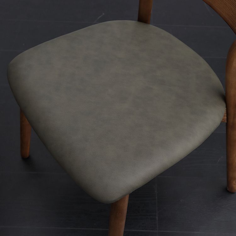 Silla lateral de comedor con respaldo abierto contemporáneo, sillas laterales de madera sin brazos con patas