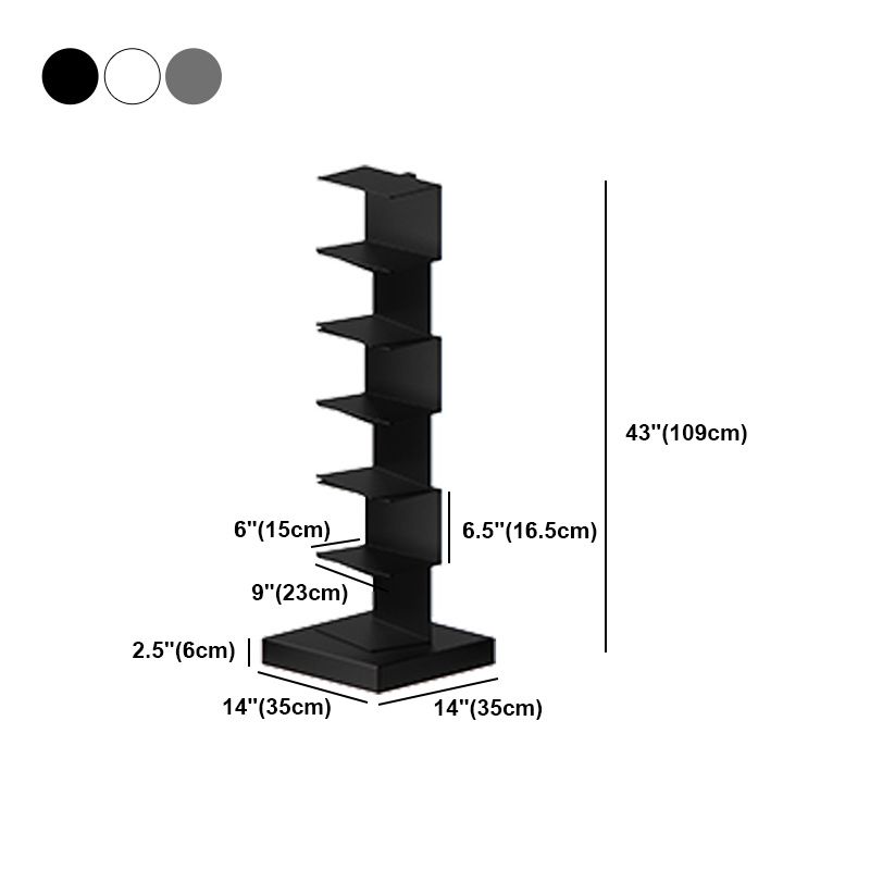 Metal Closed Back Geometric Bookcase Contemporary Style Book Shelf