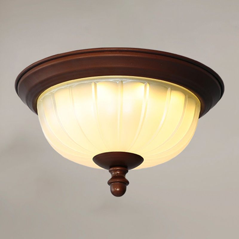 American Style Ceiling Light Dome Shape Ceiling Lamp with Glass Shade for Bedroom
