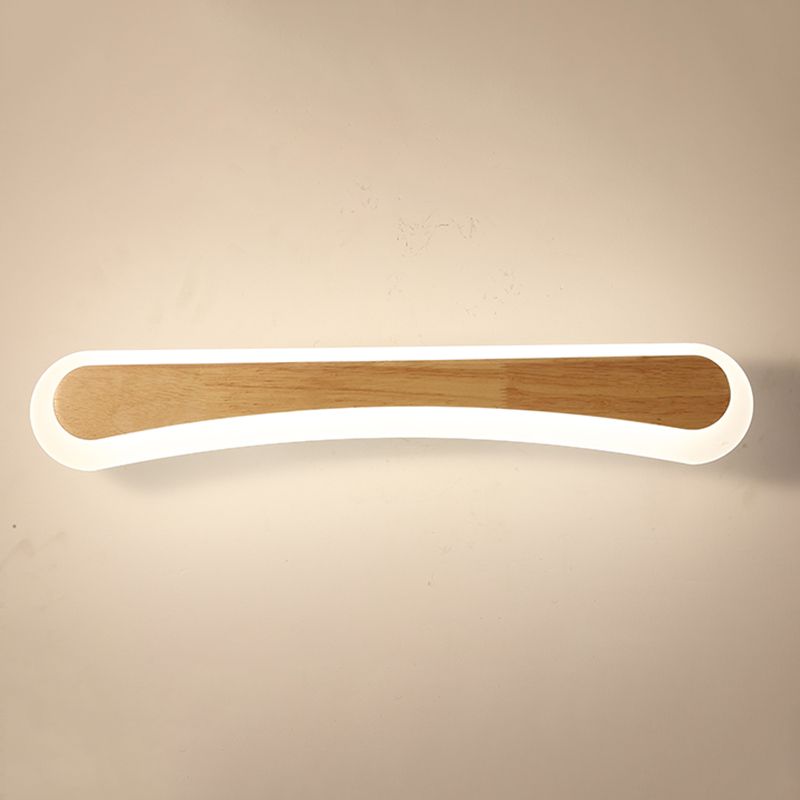 1 Light Linear Vanity Wall Lights Modern Style Wood Vanity Wall Sconce