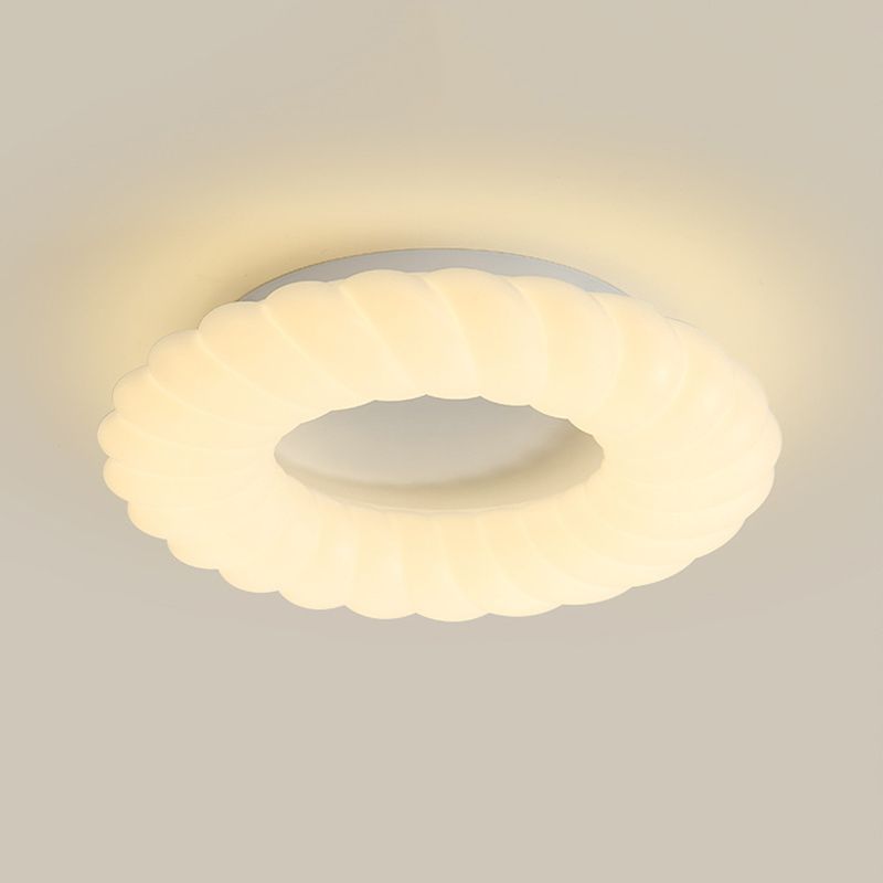 Contemporary LED Ceiling Light White Shaded Flush Mount Lighting for Room
