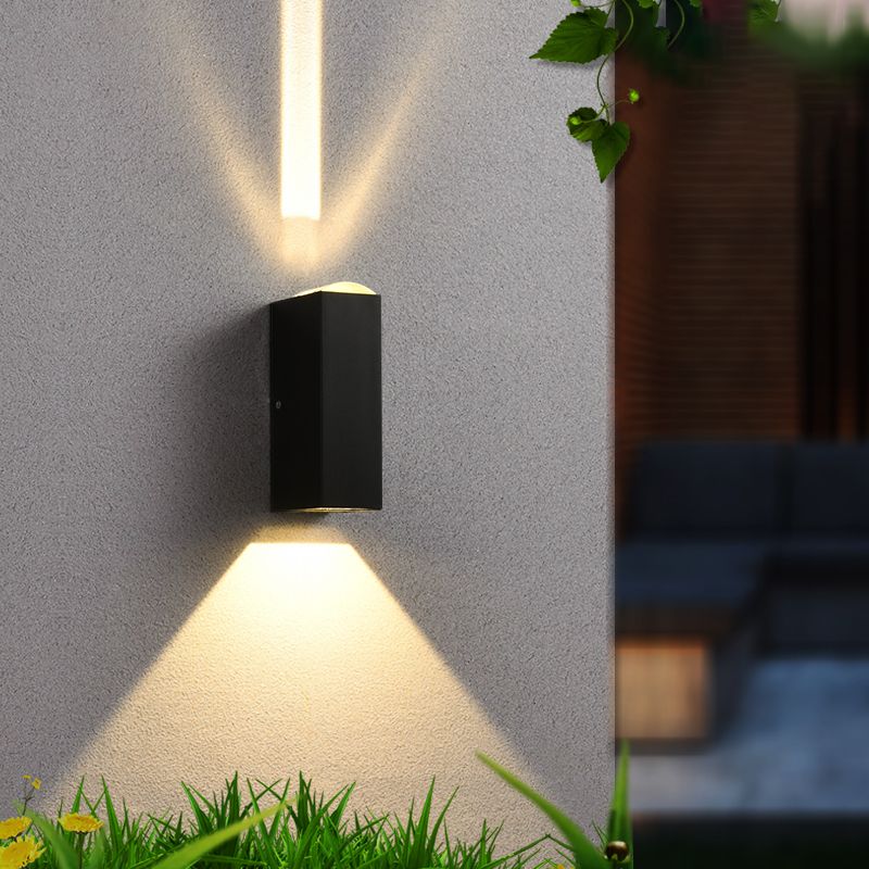 Estilo moderno de aluminio Luz de pared de pared negra LED LED de pared para aire libre