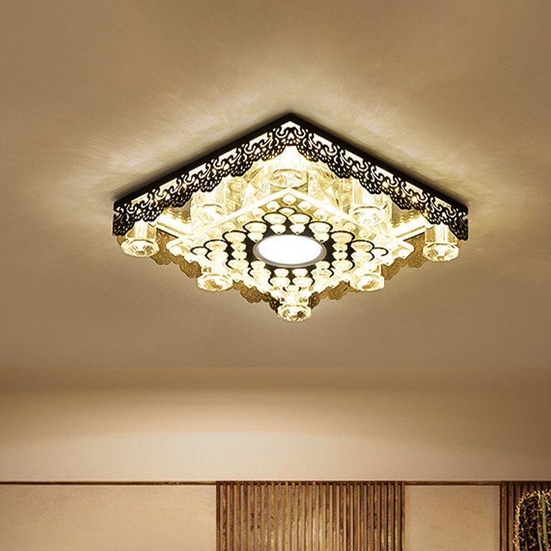 Kristallschwarz Flush Light Blumen-Trimquadrat/runde zeitgenössische LED in der Nähe der Deckenlampe