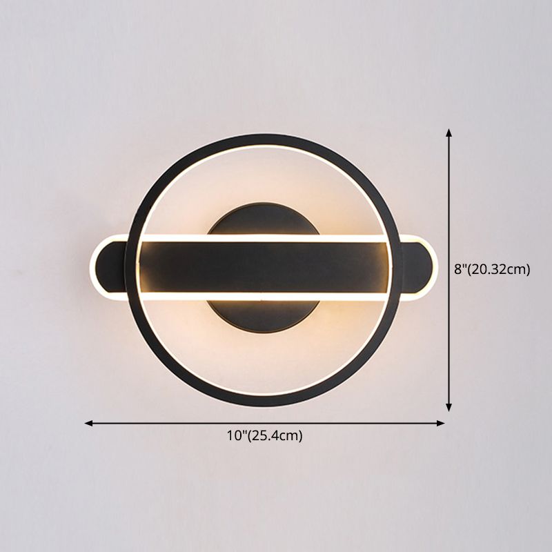 1-licht ronde wand SCONCE Moderne eenvoudige stijl glazen wandverlichting in goud en zwart