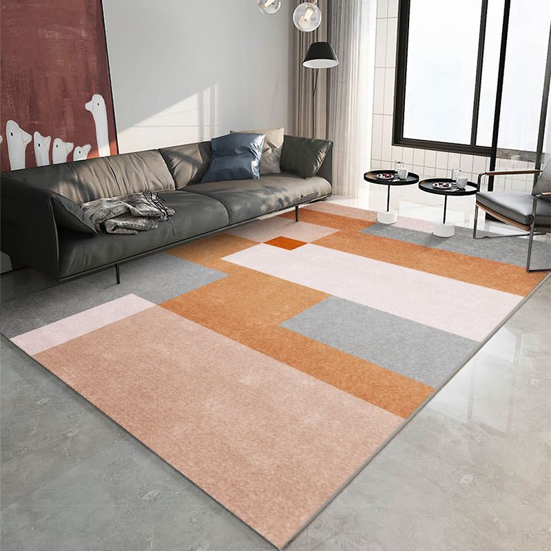 Zwart eenvoudige tapijten Polyester rechte lijn tapijt wasbaar tapijt voor woonkamer