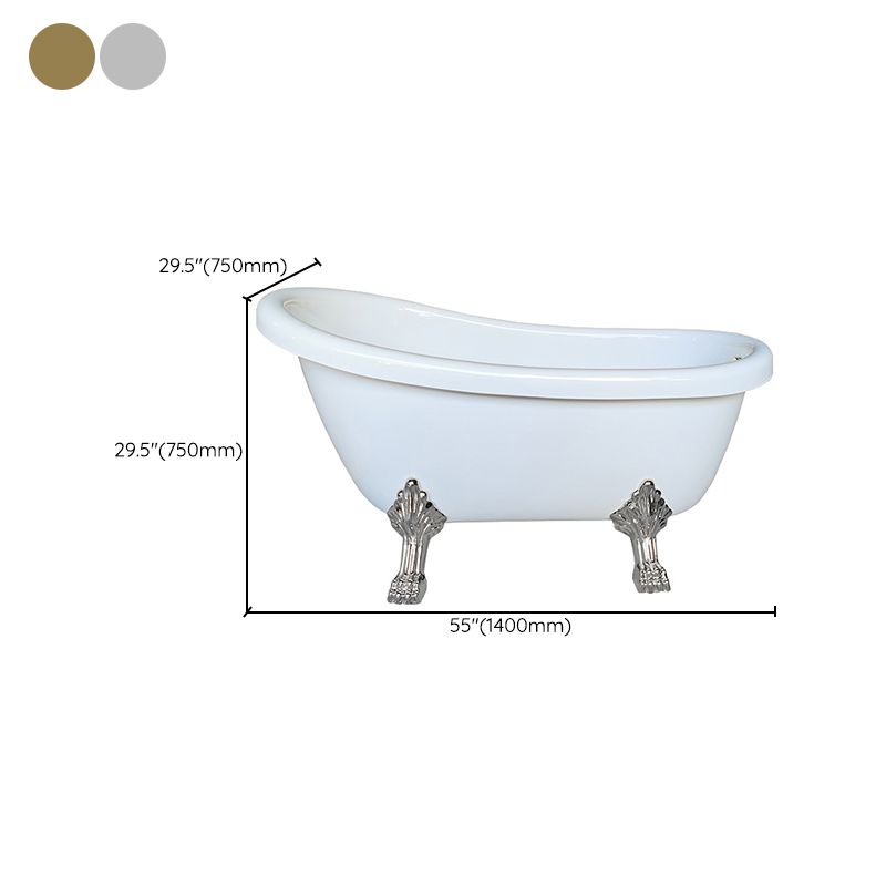 Freestanding Soaking Bath Antique Finish Modern Oval Bath Tub