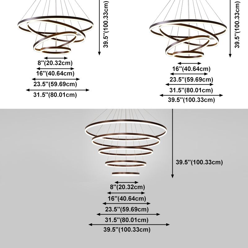 Lampadario circolare contemporaneo lampadario del ristorante il lampadario appeso con ombra acrilica