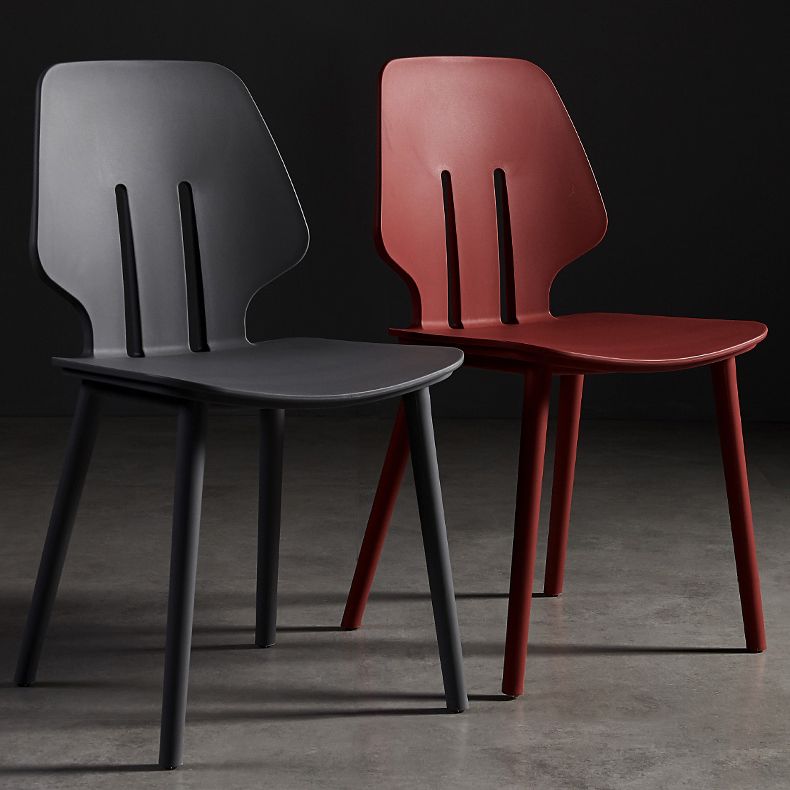 Chaises de salle à manger scandinaves sans accoudoirs Chaises d'appoint en plastique (Ensemble de 4)