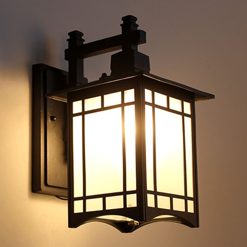 Squared Glass Wall Mount Lamp 1-Light Vintage Wall Lighting Fixture for Balcony