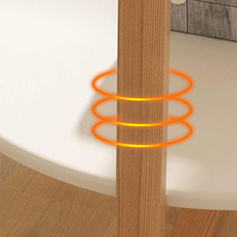 27.5" Tall Cross Legs Side Table Wood Natural/ White Round Side End Table